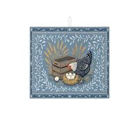 Farmhouse - Tappetino scolapiatti per piatti a forma di gallina, assorbente, in microfibra, per proteggere il bancone della cucina, 40,6 x 45,7 cm