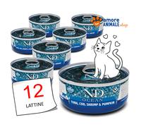 Farmina N&D Ocean Feline Umido 80 gr: Merluzzo, Gamberetti, Tonno e Zucca