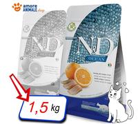 Farmina Cat N&D Ocean Adult → Aringa e Arancia - 300 gr / 1,5 / 5 kg - Gatto