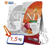 Farmina N&D Grain Free Pumpkin Gatto Sterilizzato Quaglia e Melograno: 1,5 kg