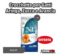 Farmina Cibo per gatti - CROCCHETTE N&D OCEAN ADULT NEUTERED ARINGA, ARANCIA 5KG