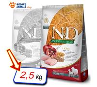 N&D DOG ANCESTRAL GRAIN ADULT LIGHT MEDIUM/MAXI POLLO & MELOGRANO 2,5 KG.