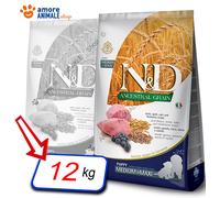 N&D DOG ANCESTRAL GRAIN PUPPY MEDIUM/MAXI AGNELLO & MIRTILLO 12 KG.