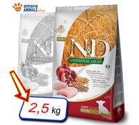 N&D DOG ANCESTRAL GRAIN PUPPY MINI POLLO & MELOGRANO 2,5 KG.