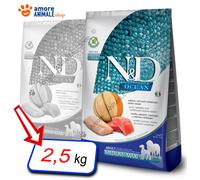Farmina Dog N&D Ocean Adult Medium Maxi Salmone Merluzzo e Melone - Farmina Dog N&D Ocean Adult Medium Maxi Salmone Merluzzo e Melone - Sacco Da 2,5 Kg