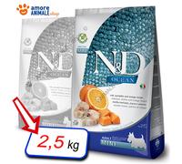 FARMINA N&D Ocean Adult Mini Codfish, Pumpkin and Orange 2,5 kg