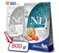 Farmina Dog N&D Ocean Adult Mini → Salmone e Merluzzo - 800 gr / 2,5 / 7 kg Cani
