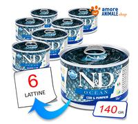 Farmina N&D Ocean Dog Mini 140 gr - Salmone e Merluzzo - Cibo Umido per Cani - 1° ORDINE? scegli lo sconto BZR5 / BZR20 + 200 punti fedeltà