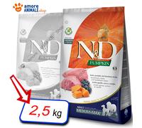 Farmina Dog N&D Pumpkin Adult Med / Maxi → Agnello e Mirtillo - 2,5 / 12 kg Cani