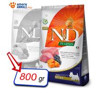 Farmina Dog N&D Pumpkin Adult Mini → Agnello e Mirtillo - 800 gr / 2,5 / 7 kg