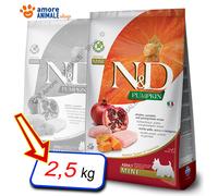 Farmina Dog N&D Pumpkin Adult Mini → Pollo e Melograno - 800 gr / 2,5 / 7 kg