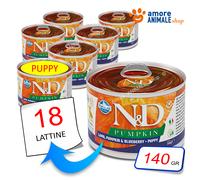 N&D DOG PUMPKIN PUPPY AGNELLO ZUCCA & MIRTILLO 140 GR.