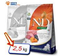 N&D Grain Free Pumpkin Puppy Medium/Maxi Agnello e Mirtillo: 2,5 kg