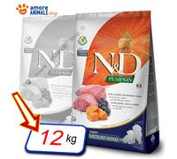 Farmina Dog N&D Pumpkin Puppy Med / Maxi → Agnello e Mirtillo - 2,5 / 12 kg Cani