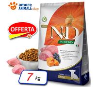 Farmina N&D Grain Free Pumpkin Puppy Mini Agnello e Mirtillo 7 kg - Croccantini per cani - 1° ORDINE? scegli lo sconto BZR5 / BZR20 + 200 punti fedeltà