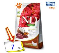 Farmina Dog N&D Quinoa Adult Mini Skin&Coat Cervo, Cocco e Curcuma - Farmina Dog N&D Quinoa Adult Mini Skin&Coat Cervo, Cocco e Curcuma - Offerta [PREZZO A CONFEZIONE] Quantità Minima 2, Sacco Da 7 Kg