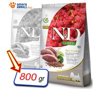Farmina Dog N&D Quinoa Neutered Adult Mini → Anatra - 800 gr / 2,5 / 7 kg - Cani