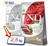 Farmina Dog N&D Quinoa Neutered Adult Mini → Anatra - 800 gr / 2,5 / 7 kg - Cani