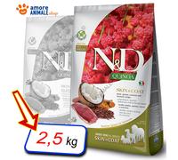 Farmina Dog N&D Quinoa Skin&Coat Adult All Breads → Anatra e Cocco - 2,5 / 7 kg