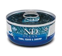 Farmina N&D Ocean Feline Umido 70 gr - Calamari, Gamberetti e Tonno - Confezione da 30 pezzi - Cibo umido per gatti - 1° ORDINE? scegli lo sconto BZR5 / BZR20 + 200 punti fedeltà