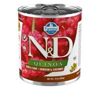 FARMINA N&D Quinoa Dog Venison, cocco 285g Cervo con cocco per rinforzare pelle e pelo