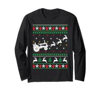 Farming Farmer Tractor Christmas Agricultural Holiday Maglia a Manica