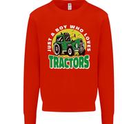 Farming Just A Boy Who Loves Tractors Uomo Sweatshirt Jumper