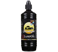 Farmlight Olio per Lampade - 1L Olio di Paraffina Pura - Senza Fumo & Senza Odore - Per Lampade a Olio, Torce da Giardino & Candele Religiose - Tappo di Sicurezza