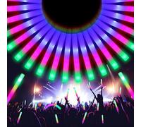 FarmNix 100 bastoncini luminosi in schiuma, bastoncini in schiuma a LED, con 3 modalità lampeggianti colorati, bastoncini luminosi per feste, matrimoni, compleanni, concerti, feste di Halloween
