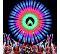 FarmNix 100 Pezzi Bastoncini Luminosi LED in Schiuma, Glow Stick Multicolore con 3 Modalità Lampeggianti, Bacchette Luminose Festa per Matrimonio, Compleanno, Concerto, Halloween