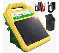 FarmNix 16KM Pastore Elettrico, 0.2J/8KV Recinto Elettrico Controllore di 10400mah lithiumbatterij con Pannello Solare da 4.3W Per Mucche, Allevamento Di Pollame, Fattoria degli Animali Recinzione