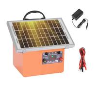 FarmNix Dispositivo solare per recinzioni da 12 V, 0,5 J/9,5 KV, per recinzione elettrica da 2 a 32 km, con pannello solare da 7,5 W, batteria al piombo da 12 V 7 Ah e set di messa a terra per pollame