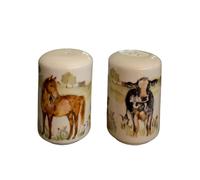 Farmyard Sale e Pepe Shaker Cruet Set Fine China Animals Birds Confezione Regalo
