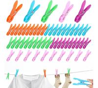 Farnirvana 50 Pezzi Mollette da bucato, Mollette per Bucato Antisegno, Antivento e Antiscivolo, per stendibiancheria o appendiabiti (5 Colori)