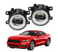 Faro 2 Pezzi Per Ford Per Mustang 2005-2017 Paraurti Anteriore Auto LED Fendinebbia Gruppo Angelo Occhio Luce Di Marcia Diurna DRL 30W 12V Faro Proiettore(White and White)