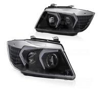Faro 3D Angel Eyes Adatto A per BMW 3er E90 E91 Anno Fab. 05-08 Nero Con LED