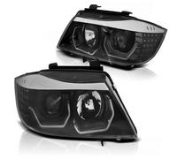 Faro 3D Angel Eyes Adatto A per BMW 3er E90 E91 Anno Fab. 05-08 Nero Con LED