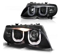Faro 3D Angel Eyes Adatto per BMW 3er E46 Limousine Touring Anno Fab. 01-05 Nero