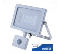 V-TAC Faro LED da esterno VT-20-S 20W con Chip Samsung e sensore PIR Bianco 6400K IP65
