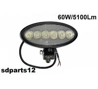 Faro 60W 5100Lm Fanale Anteriore Luce Lavoro 170mm E9 Per Trattori Mietitrebbie