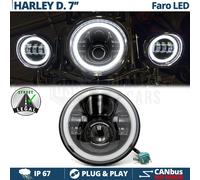 FARO 7" Anteriore FULL LED PER Harley Davidson Bobber OMOLOGATO Angel Eyes 6500K