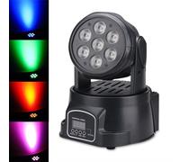 Faro 7 led rgb discoteca proiettore luce rotante effetti strobo ritmo musica dmx