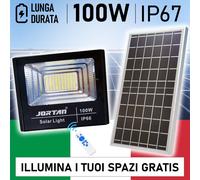 Faro a Led con Pannello Energia Solare 100W Batteria al Litio 12 ore TOP QUALITY