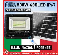 Faro a Led con Pannello Solare 50W - 100W - 200W - 400w - 800W Batterie al Litio
