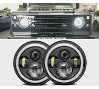Faro A LED Halo Angel Eye DRL Da 7" Pollici Compatibile Con Land Rover Defender