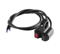 Faro a LED per manubrio di moto in alluminio CNC da 12 V e 16 A con interruttore on/off a doppio comando, interruttore a levetta impermeabile a doppio comando per manubri da 22 mm,