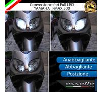 FARO A LED YAMAHA T-MAX 500 2001-2007 CONVERSIONE COMPLETA H4 + H7 + T10 6000K