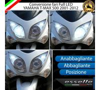 FARO A LED YAMAHA T-MAX 500 2001-2012 CONVERSIONE COMPLETA H4 + H7 + T10 6000K