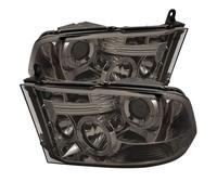 Faro A Proiettore Dual Halo LED Fumè Per Dodge Ram 1500 2500 3500 2009-2016