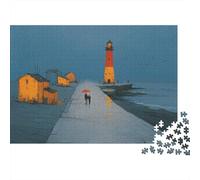Faro al crepuscolo Puzzle 1000 Pezzi Adulti In cartone Riciclato,Un Premium Jigsaw Puzzle Per Pace Interiore,Ideale Per Attività Puzzle Per Le Vacanze,Regalo Di Compleanno Originale 70x50cm/1000pc